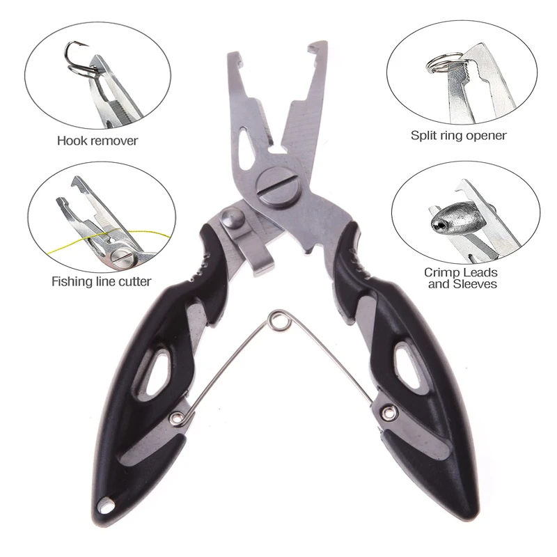 

Split Ring fly Line Wire multi Tool Control Fisherman Fish Plier lure bait Cutter Opener tackle Braid scissor angle hook remover