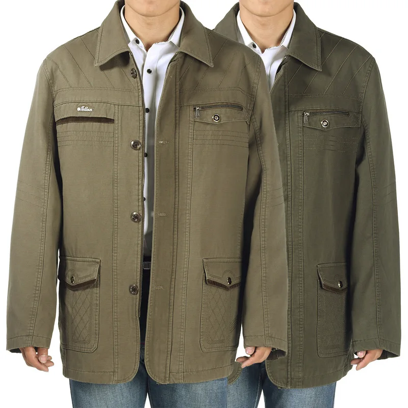 

Spring And Autumn Coat Thin Plus-sized Increase the Fat Daddy Clothes Tops Trench Coat Men's Middle-aged MEN'S Jacket
