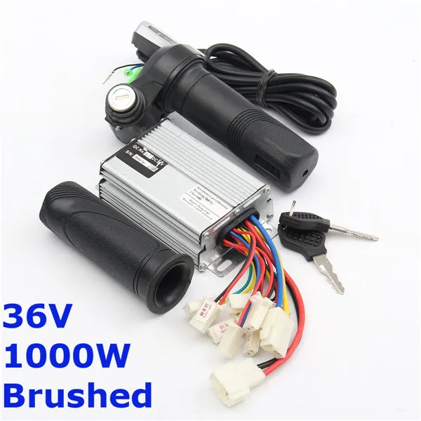  36V 1000W Motorcycle Brushed Controller + Throttle Twist Grips for Electric Bike Bicycle Scooter Po