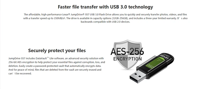 Lexar S57 флеш-накопитель USB 3,0 128 ГБ 256 ГБ макс Reaing Скорость 150 МБ/с. JUMPDRIVE объемом памяти 32 Гб или 64 ГБ, карта памяти для хранения устройство U диска