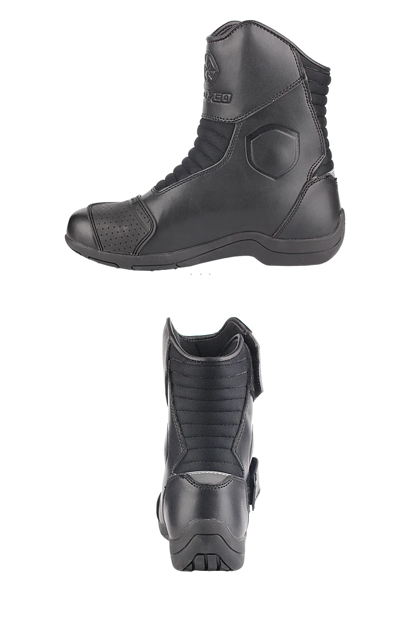SCOYCO/черные мотоботы из искусственной кожи; противоударные Портативные защитные винтажные износостойкие Ботинки martin для вождения; T-036