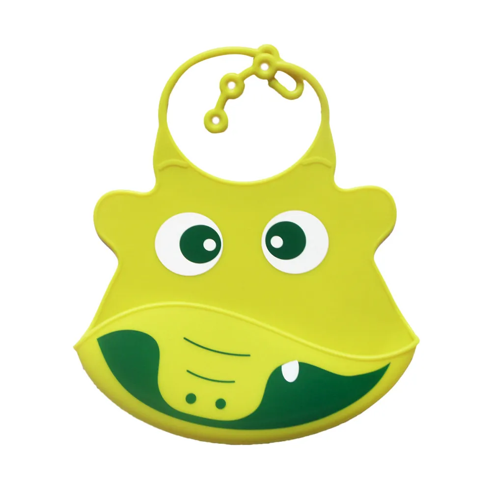  2020 Baby Bibs Baby waterproof bib white Silicone Waterproof Bib with Pockets Baby Newborn Cartoon Aprons Silicone saliva bib