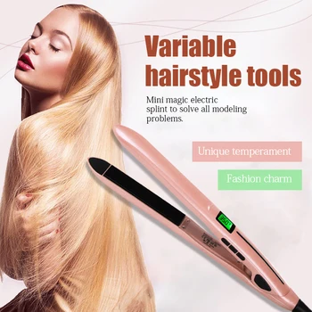 

New LCD Titanium plates Flat Iron Straightening Hair Curler Iron Styling Tools Professional Hair Straightener Free Shipping
