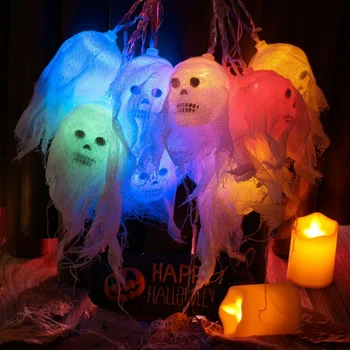 

Halloween Decoration 2.5 Meter LED Skull Light String With Yarn 1