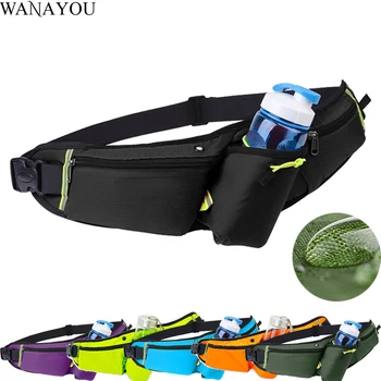 

WANAYOU Waterproof Running Waist Bag,Unisex Marathon Jogging Cycling With Water Bottle Pouch,6 Inch Mobile Phone Waist Belt Pack