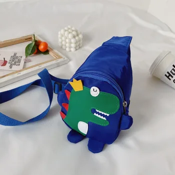 

2020 Cute Kids Cartoon Dinosaur Chest Bag Sling Pack Zipper Multi-Functional Outdoor Shoulder Slant Pockets School Crossbody Bag