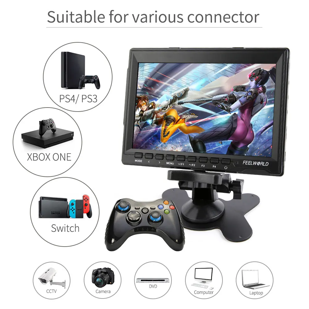  FEELWORLD 7 inch Portable LCD HD Gaming Monitor 4K HDMI IPS HD Screen Display Game Monitors for XBO