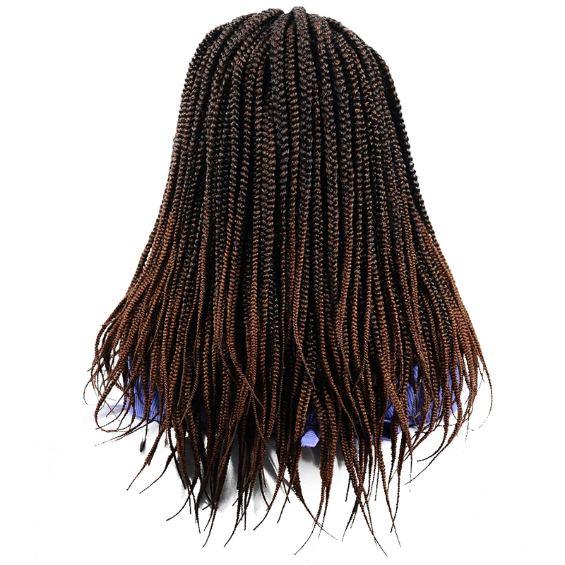 Perucas para Afro Dianteira do Laço Sintético com Cabelo do Corpo Resistente ao Calor Brown Trançado Feminino Ombre Peruca Fibra 4x4lace Caixa Tranças 18'brown 14 cabelo do corpo resistente ao calor fibra 4x4lace caixa tranças peruca