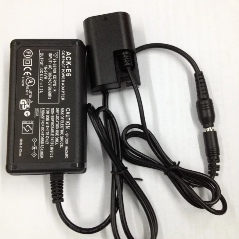 

Suitable for Canon 5D3 7D 6D 60D SLR External Power Supply Adapter ACK-E6 DC Connector