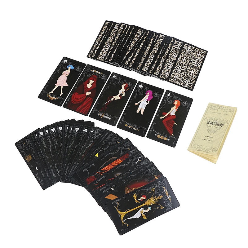 1 Set Classic Divination Mini Love Tarot Poker Cards Creative Board Games Chinese Edition For Astrologer 10.5x5.5cm