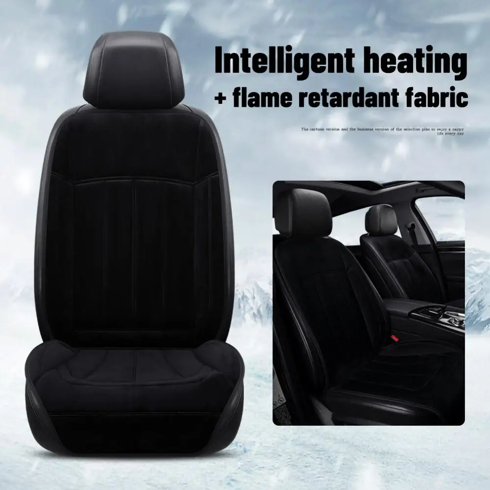 

Auto 12V /24V Heating Car Seat Cover Front Seat Cushion Plush Heater Winter Warmer Control Electric Heating Pad Car Accessories