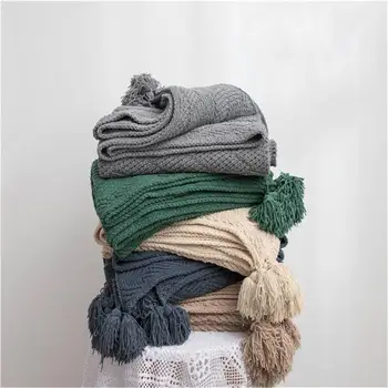 

5colors New Style Sofa Blanket Knitting Woven Throw Blanket Soft Nap Cover Blanket for Home Office Sofa Decoration