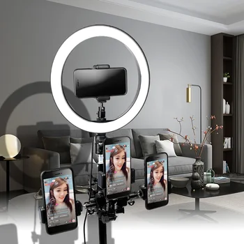

LED Selfie Ring Light Photography Three-speed Stepless Lighting Dimmable With Tripod For Makeup Video Live Studio YouTube