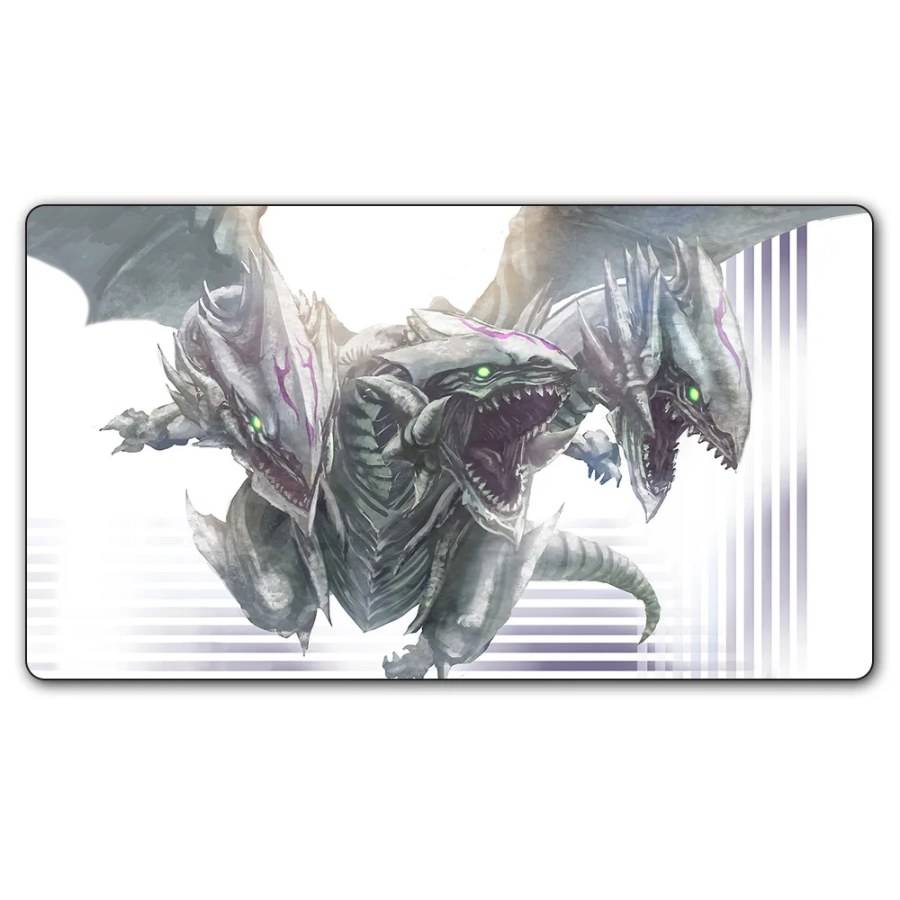 

(#58 YGO Playmat) 14x24 Inches YU-GI-OH 2 Head Dragons Play Mat Board Games YGO Card Games Table Pad with Free Gift Bag