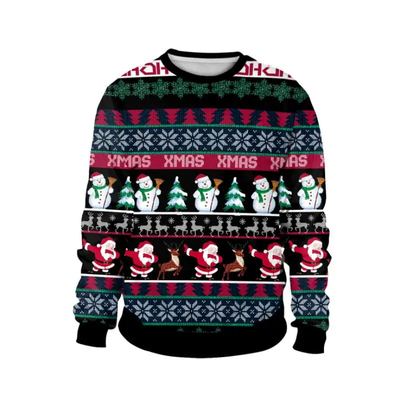 Унисекс, Уродливый Рождественский свитер, 3D принт, Забавный Рождественский пуловер, Толстовка для праздника, вечеринки, для мужчин и женщин, осенне-зимняя одежда, топы - Цвет: SB102-026