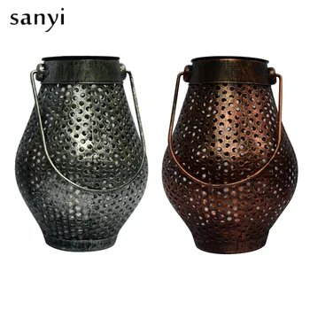 

LED Solar Light Outdoor Hanging Branches Sunlight Waterproof Wrought Iron Hollow Projector Sensor Solar Lamp Garden Decoration