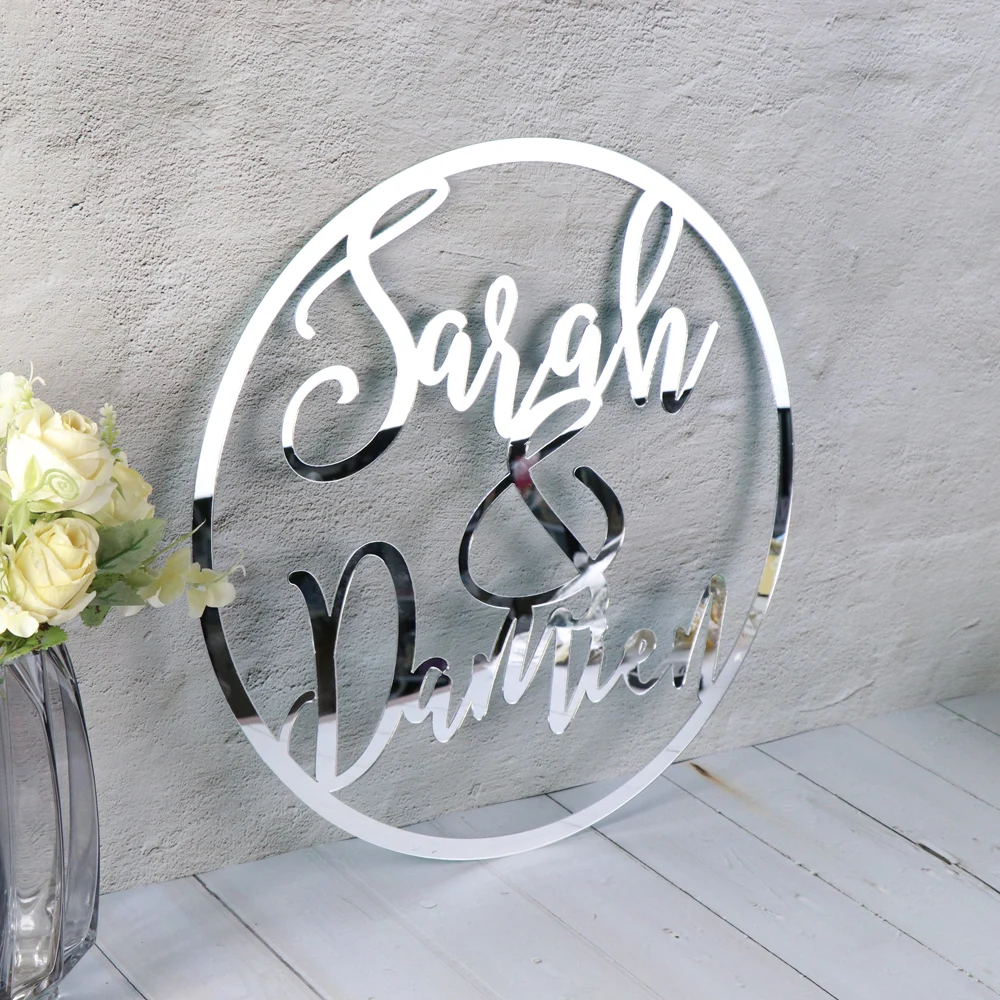 Personalized Bride and Groom Name Wedding Photo Props Acrylic Wedding Decoration Unique Wedding Party Gifts Photobooth Props (5)