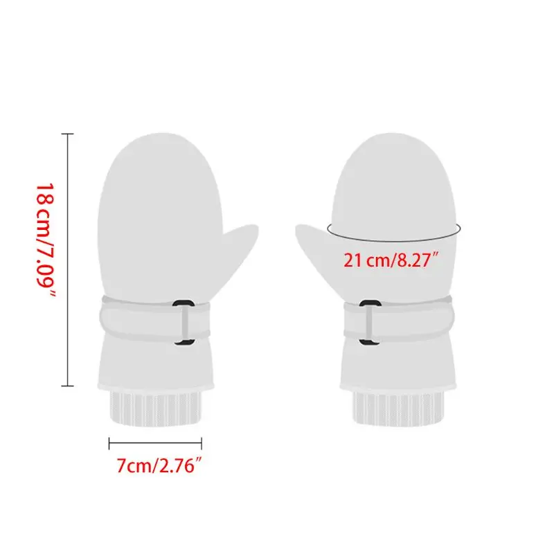 Детские водонепроницаемые лыжные перчатки для мальчиков и девочек, милые зимние противоскользящие варежки с рисунком пингвина, акулы, контрастных цветов