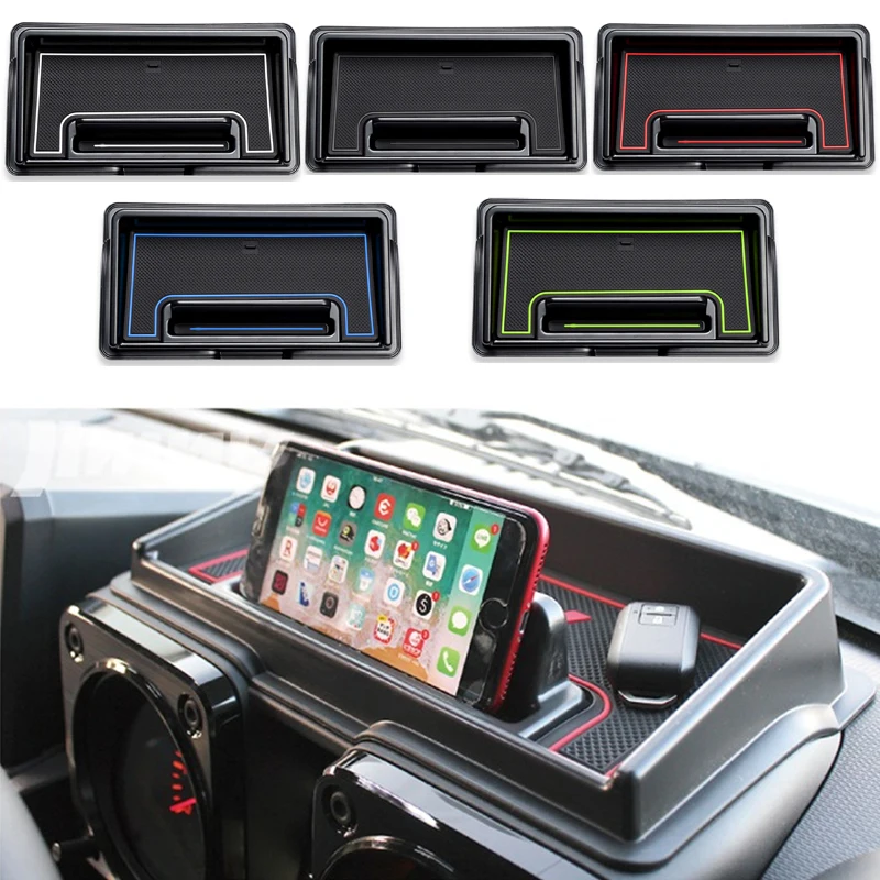

for Suzuki JIMNY 2019 Car Interior Center Consoles Storage Box Mobilephone Bracket Holder Phone Stander Accessories 3Pcs(set)