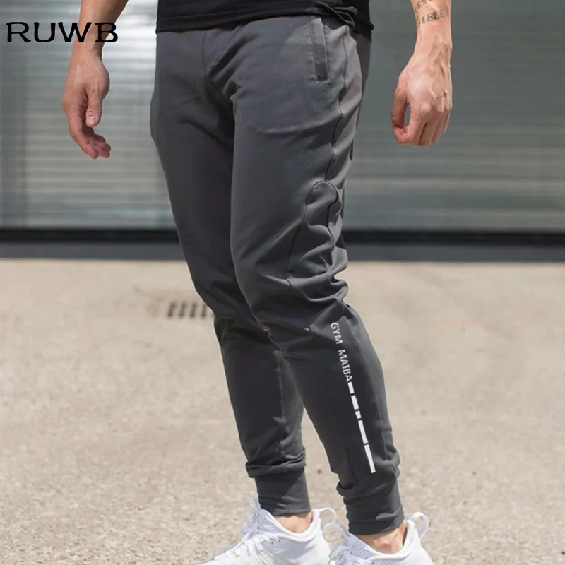 New Fitness Men Joggers Sweatpants Thin Gray Sportswear Jogger Pants ...