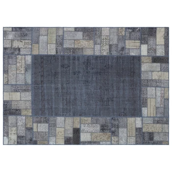 

Ice Blue & Gray Handmade Rug, Patchwork Rug Home Gift Idea hhp123