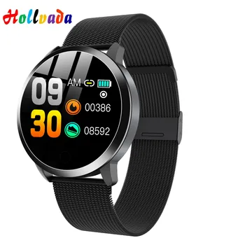 

Q8 Hot sale Luxury Smart Watch Round Display Metal Strap Call Reminder Wearable Device Pedometer Clock Smartwatch Men Women VSQ9