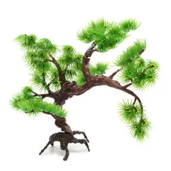 

Great Plastic Green Pine Tree Plant Grass For Terrarium Aquarium Fish Tank Decor