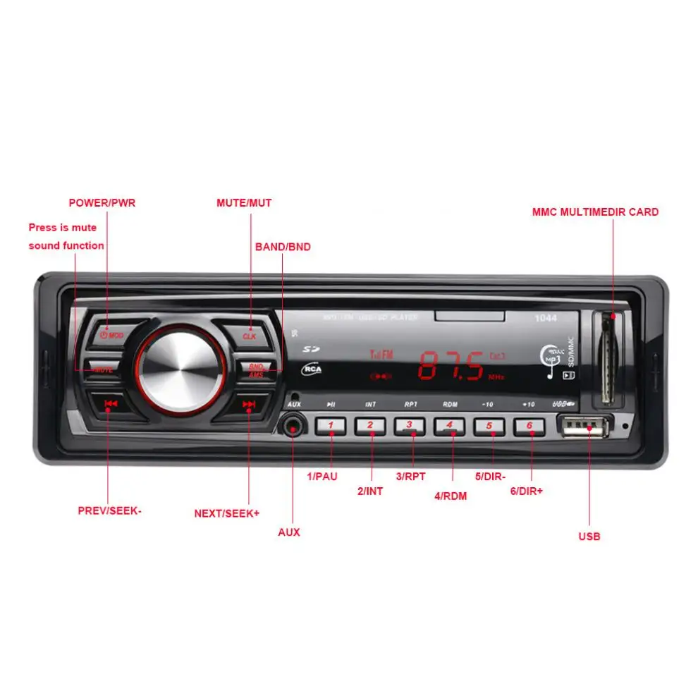 В-dash 50 Вт x 4 FM Автомагнитола стерео аудио плеер светодиодный дисплей FM SD USB MP3 WMA входной приемник с пультом дистанционного управления