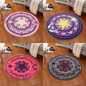 

Cartoon Sakura Rug Mat Magic Array Carpet Doormat Antislip Plush Princess Creative Handmade Living Room Coffee Table MJ714