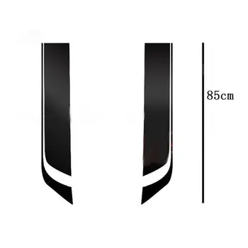 

2Pcs Universal Car Hood Bonnet Vinyl Decals Car-Styling Sports Stripe Stickers E7CA