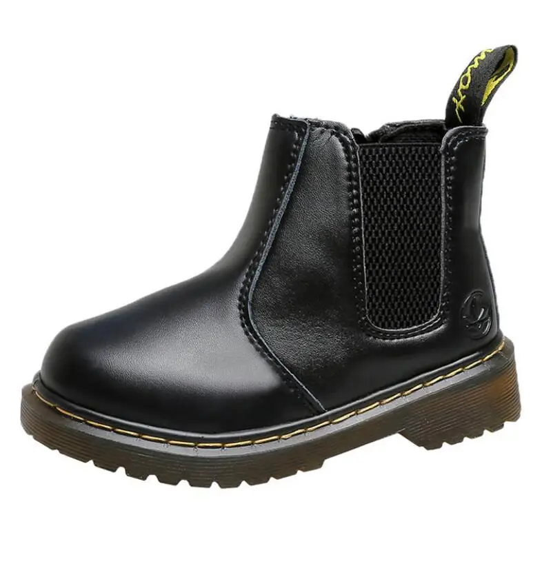 

NEW 2019 Girls Leather Martin Boots Boys Shoes Autumn Winter Leather Children Boots Fashion Toddler Kids Boots Warm Snow Boots