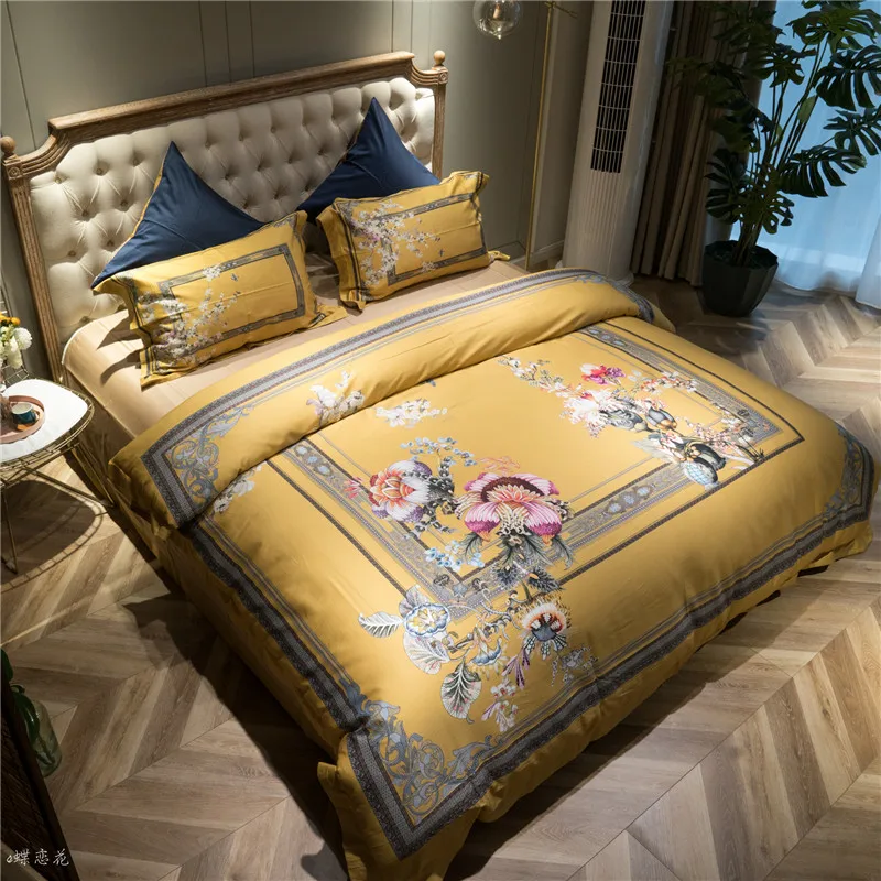 Premium 600tc Egyptian Cotton Chinoiserie Style Bedding Set Ultra