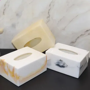 

Imitation Marble Napkin Storage Box Imitation Jade Tissue Case Tissue Holder Paper Dispenser Container for Office Home Decorati