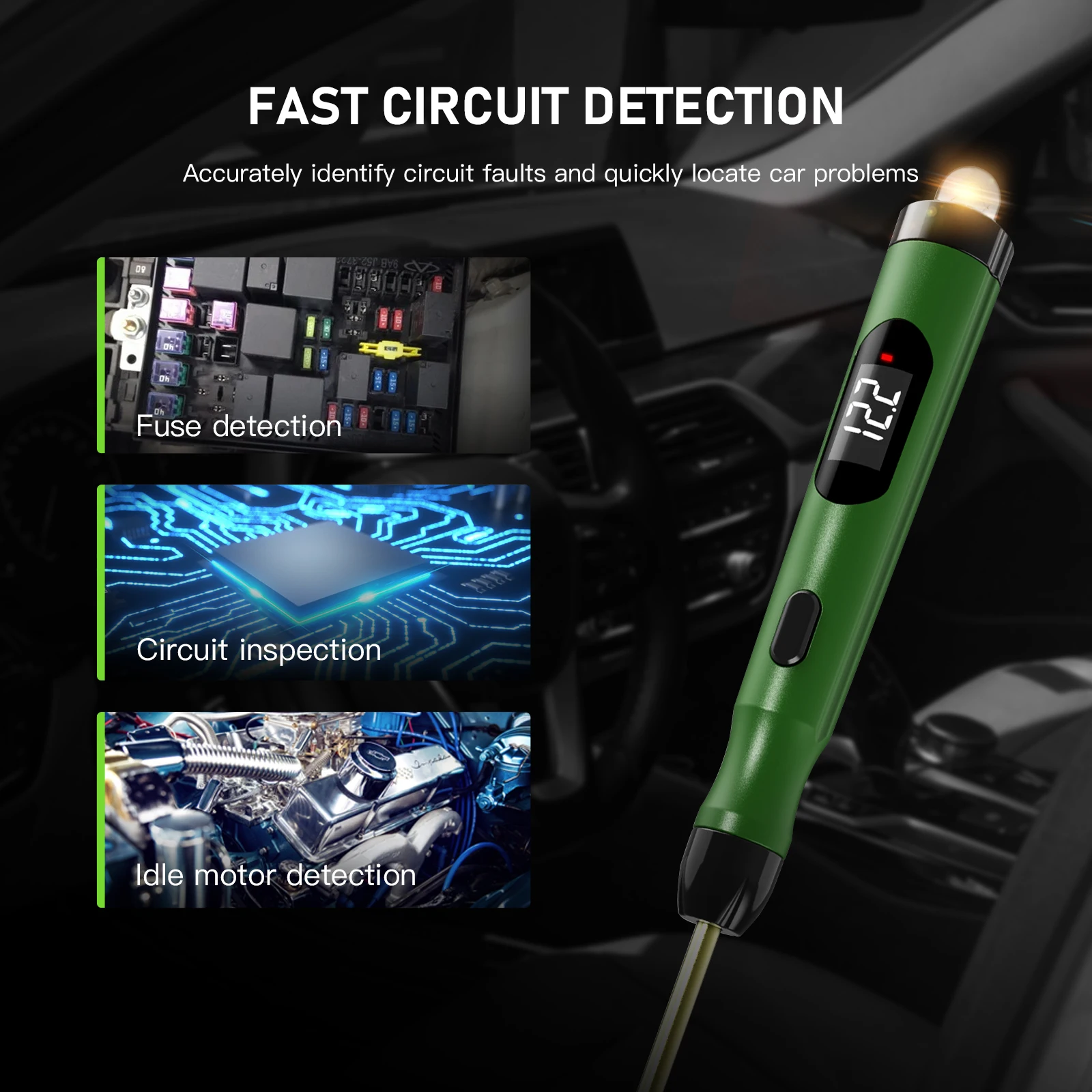Automotive Circuit Inspection P50 Voltage Tester Check the Fuse, Battery Performance and ABS Circuit Detection etc.