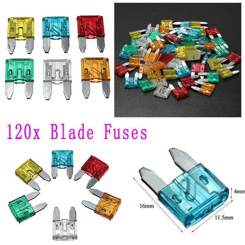 

120pcs Assortment Car Fuse Auto Truck SUV Fuses Mini Blade Fuse Kits Set 5-30A