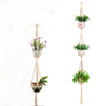 

poy tray doule layer three layer macrame pot tray macrame plant holder plant hanging