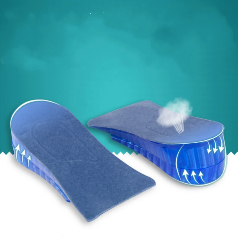 1Pair Men Women Orthopedic Height Increase Insoles Massaging Invisible Half Silicone Foot Pad