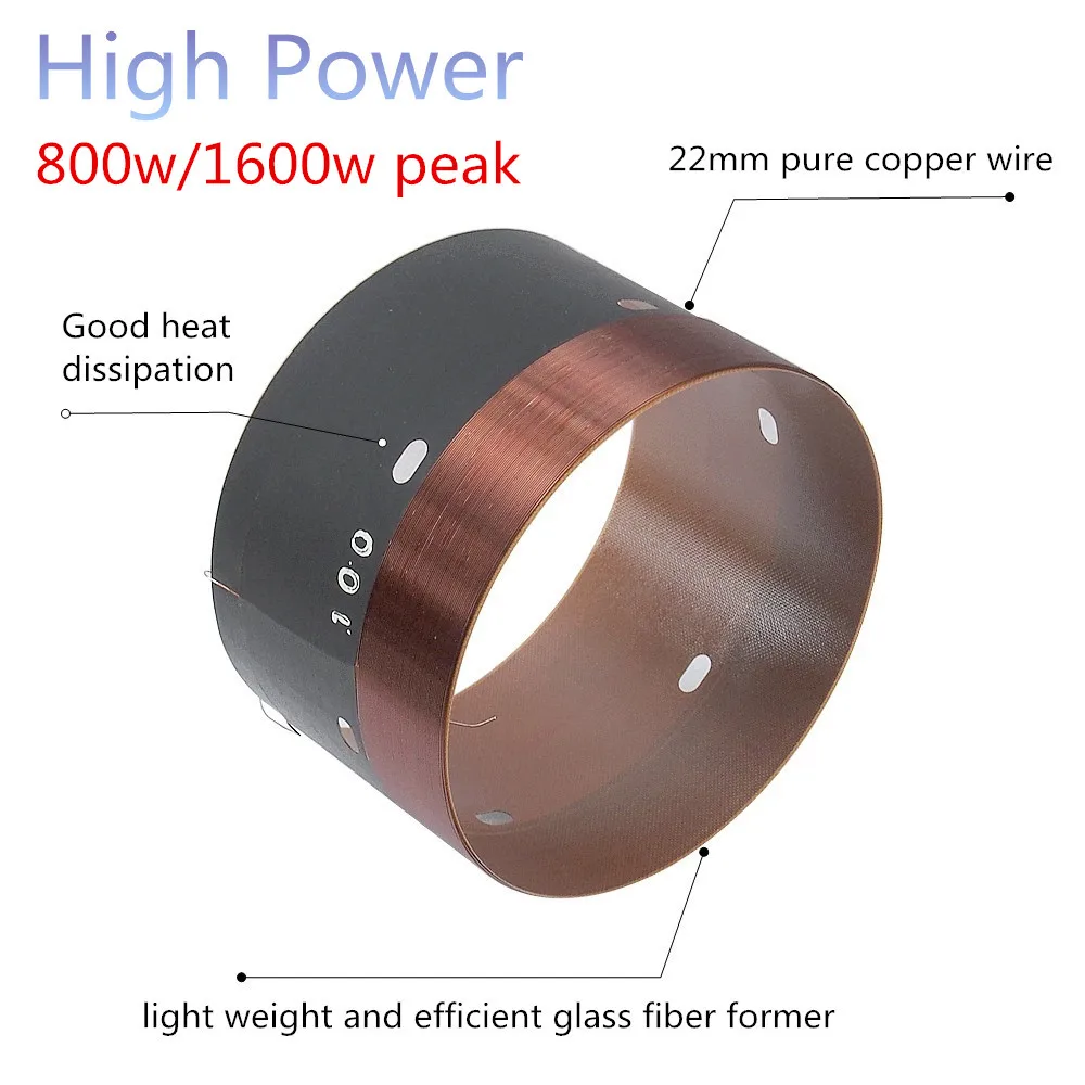 100mm 스피커 우퍼 보이스 코일 1600W 최대 18 인치 서브 우퍼베이스 수리 부품 외부 2 레이어 구리 와이어 유리 섬유 이전