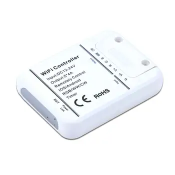 

DC12V 24V Wifi LED Controller RGB/RGBW/RGB+CCT Strip 16 Million Colors Music Timer Mode Wifi Control by IOS/Android Smartphone