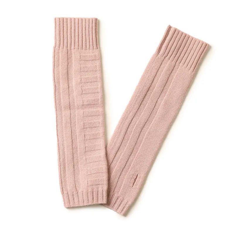 CAVME 2 Pink Вязаные кашемировые перчатки для женщин, зимние длинные митенки, однотонные кашемировые перчатки, теплые перчатки унисекс 35 см 45 г - Цвет: CAVME 2 Pink