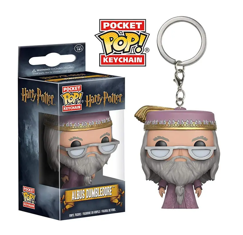 FUNKO POP Гарри Поттер Дамблдор Добби Гермиона Волдеморт Снейп виниловый брелок для ключей фигурка коллекция игрушек - Цвет: Dumbledore with box
