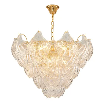 

Post-Modern Creative Transparent Glass Shell Chandelier Nordic Simple Hotel Hall Living Room Dining Room Bedroom Chandelier