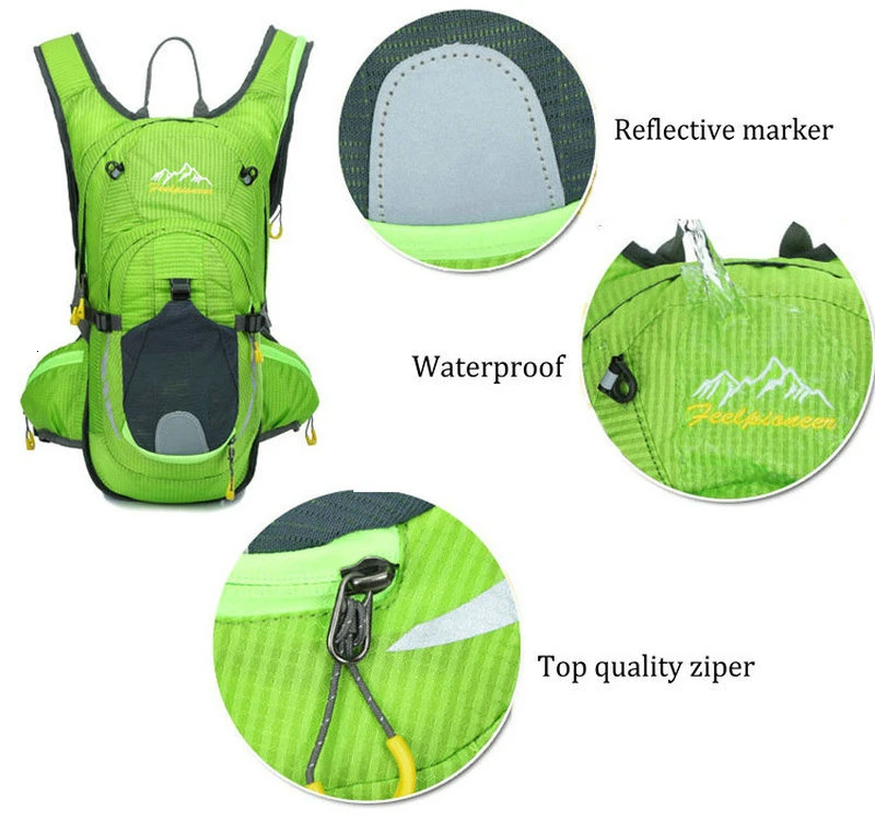 6 Color Bike Hydration Nylon Waterproof 15L Cycling Backpack +2L Water Bags Breathable Large Capacity Mountain Bike Backpack  (30)
