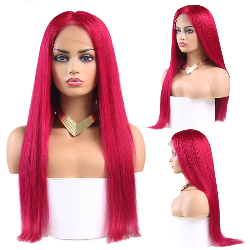 99J/Burgundy Short Bob Human Hair Wigs 4x4 Lace Closure Wig Pre Plucked Brazilian Straight Lace Front Wigs For Women Remy Hair