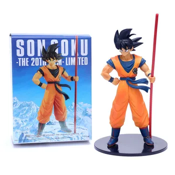 

Goku Action Dragon Ball Z Toys for Children Anime Figurine Figure PVC Model Brinquedos Black Hair Goku 20th Anniversary Doll