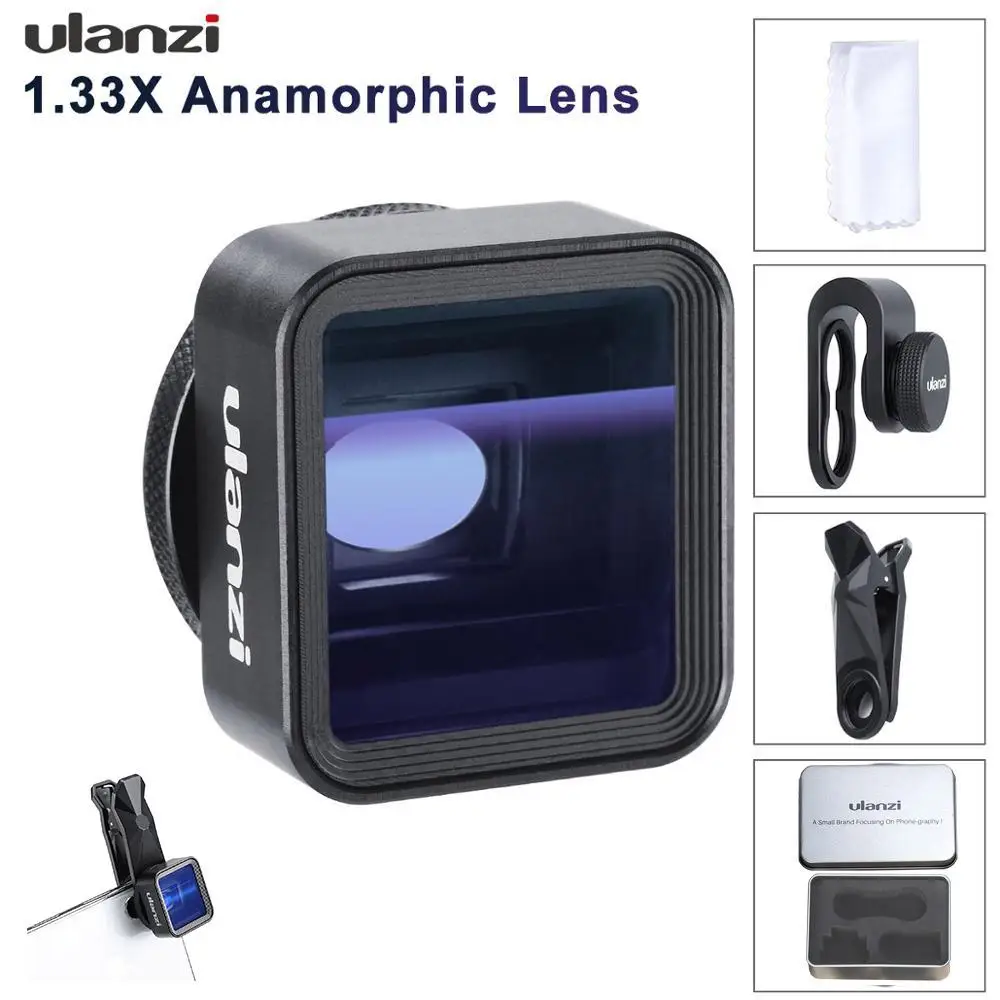 

Ulanzi 17mm Universal 1.33X Anamorphic Phone Lens for iPhone Xs Max X Huawei P20 Pro Mate Movie Shooting Film Making Phone Lens