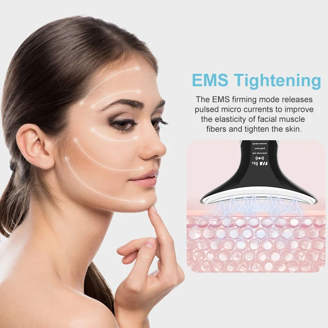 Neck Anti Wrinkle Face Lifting Beauty Device LED Photon Therapy Skin Care EMS Tighten Massager Reduce Double Chin WrinkleRemoval 2