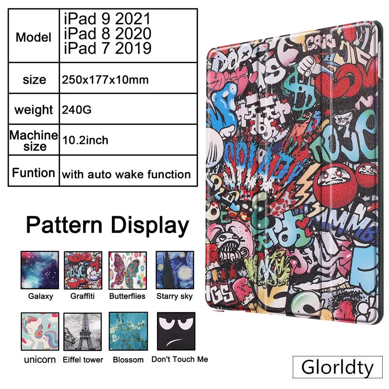 

Tablet Case For iPad 9th 8th 7th Gen 10.2 Case Ultra Slim wake Smart PU Leather Cover Case for iPad 7 8 9 Generation 10.2'' Case