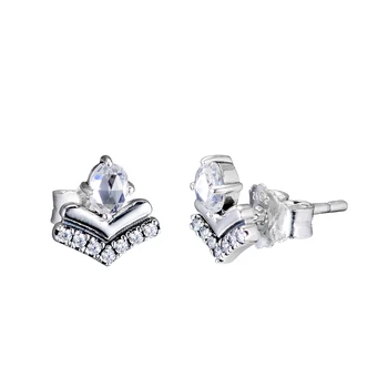 

Classic Wishes Earrings Clear CZ Sterling Silver Jewelry Fashion Earrings For Woman DIY Fashion Jewelry Making Wedding