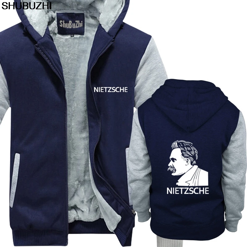 Friedrich Nietzsche толстовка мужская зимняя теплая куртка Рождественский бренд shubuzhi толстовки мужская Толстовка sbz156 - Цвет: navy grey